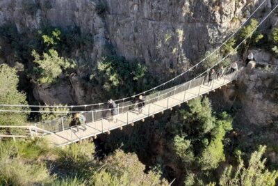 Chulilla Hike to the Hanging Bridges from Valencia - Charco Azul canyon time: calm water, tall walls, and cave-painting context