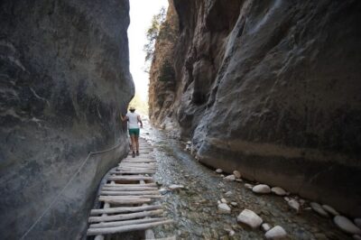 Crete: Samaria Gorge Hike - Starting at Xiloskalo: where the Taras River route begins