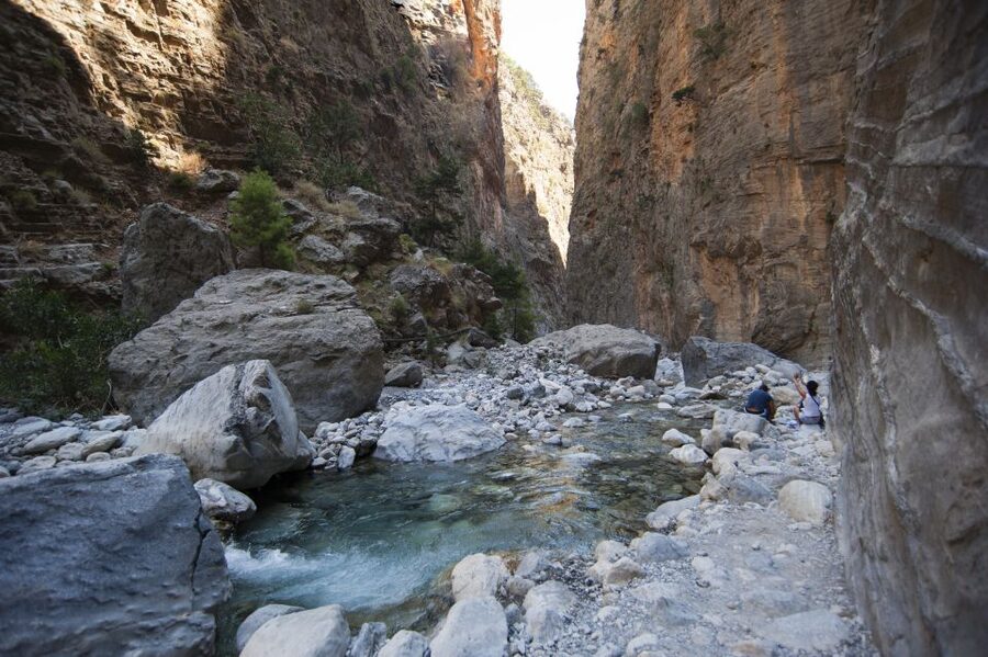 Crete: Samaria Gorge Hike - The abandoned village of Samaria: where the trail slows down and the views widen