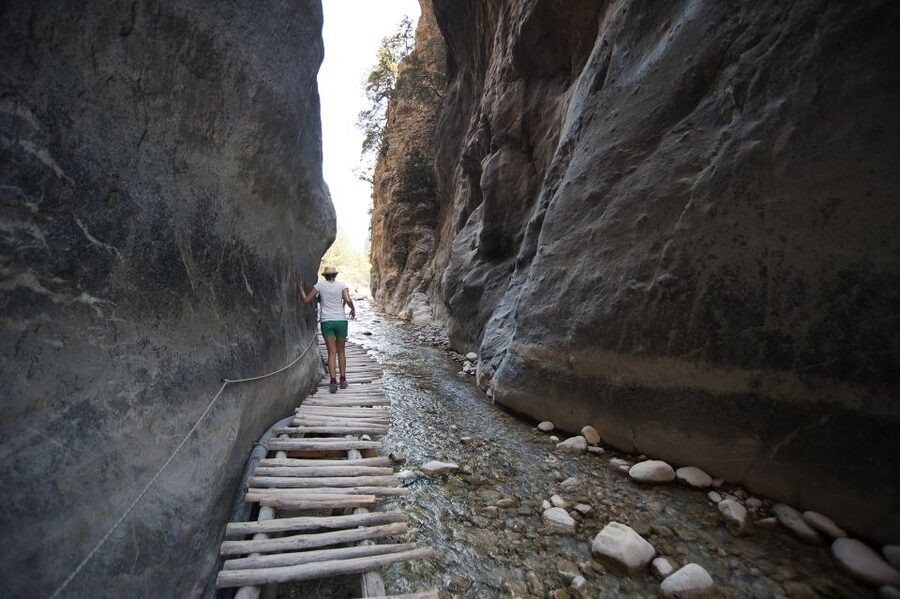 Crete: Samaria Gorge Hike - Starting at Xiloskalo: where the Taras River route begins