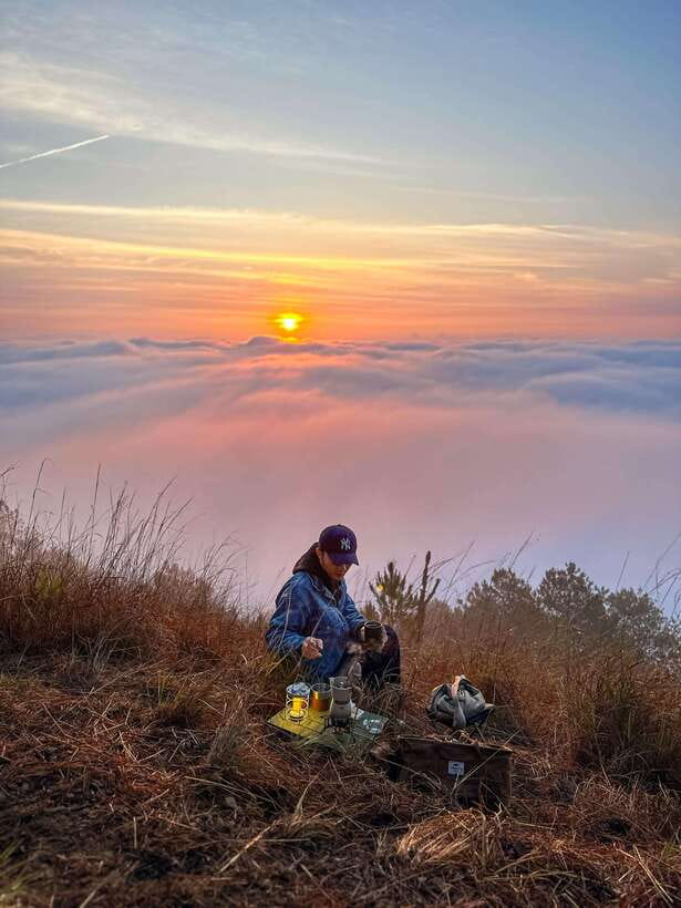 Dalat: Cloud Chasing packaged hike - Sunrise Pickup Included - Forest-side breakfast after the sunrise: local food, not a tourist stop