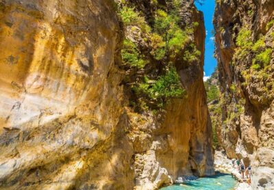 From Chania/Kalyves: Full-Day Samaria Gorge Hiking Day Trip - Inside the Samaria Gorge trail: signs, springs, and Kri-Kri spotting