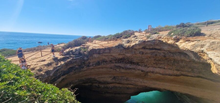From Faro: 7 Valleys Hiking, Benagil Cave, & Snorkeling Tour - Two Hours at Marinha Beach: Snorkeling Gear and Real Down Time