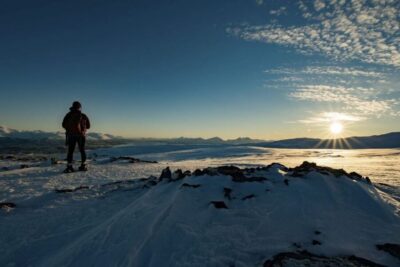 From Tromsø: Snowshoe Hike in the Arctic - Clarion Hotel The Edge meeting point and the drive to Ersfjordbotn