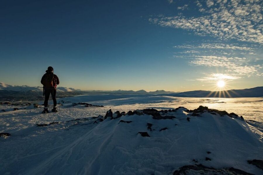From Tromsø: Snowshoe Hike in the Arctic - Clarion Hotel The Edge meeting point and the drive to Ersfjordbotn