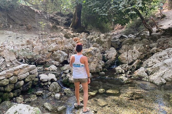 Guided hike to the seven springs from Archangelos - The Ancient Dam and the Climb Toward Epta Piges