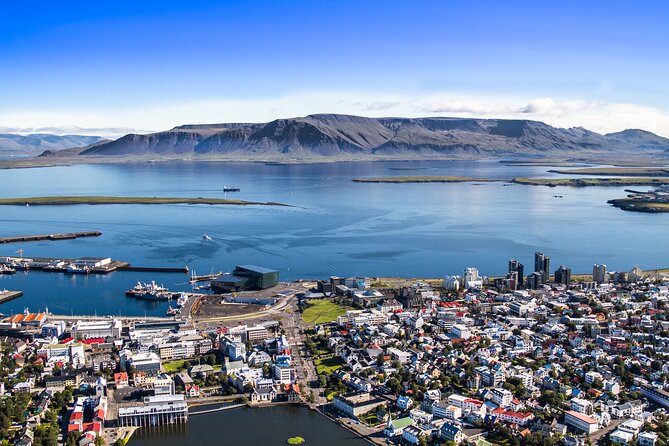 Helicopter Tour with Mountain Summit Landing from Reykjavik - The First Big Payoff: Reykjavik From Above (Harpa, Perlan, Hallgrimskirkja)