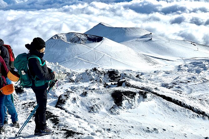 Hike near the summit craters up to the maximum safe altitude currently foreseen - Timing and where you start: 8:30 am in Nicolosi area