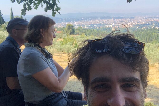 Hiking Florence Tuscany hills with lunch & wine - Fiesole hillside walking: the view and the stone-built trails