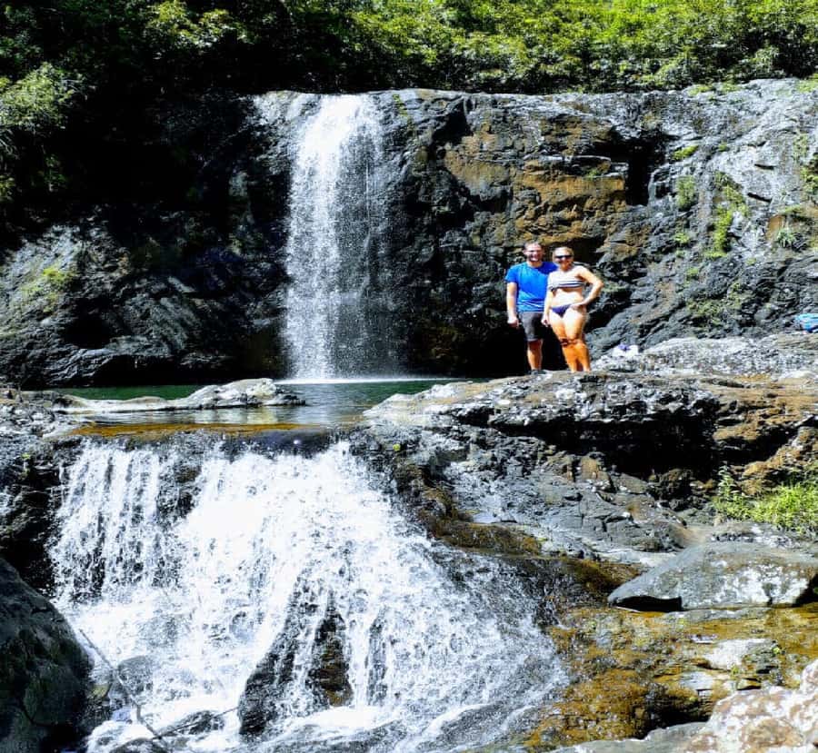 Mauritius: Tamarind Falls Guided Hike with Swim and Lunch - The fifth waterfall: jump or climb down using a tree ladder