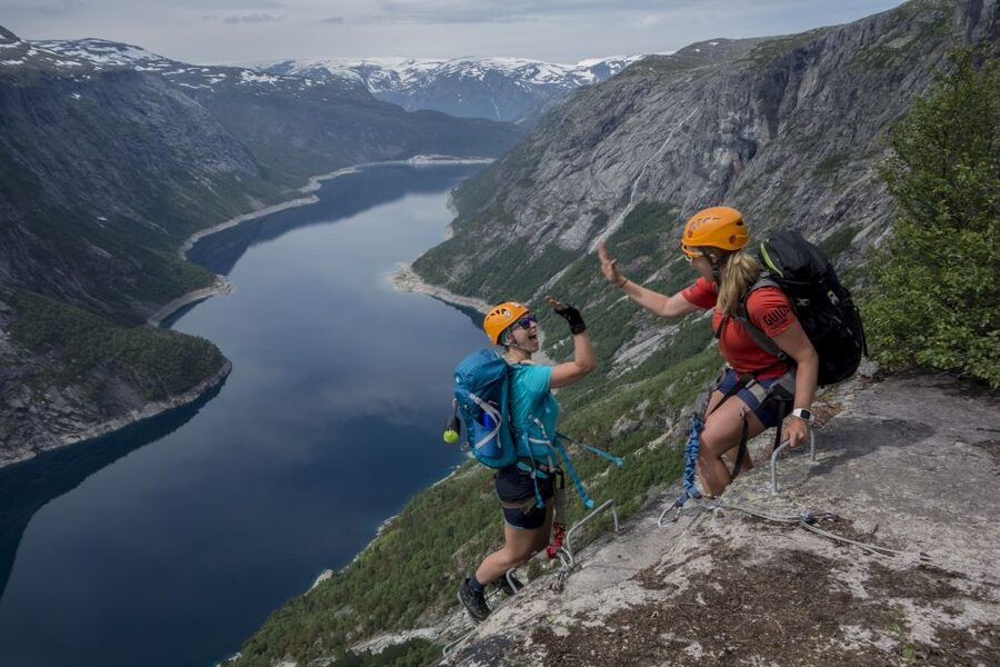 Odda: Full-Day Trolltunga Hiking, and Climbing Tour - Climbing 250 meters with rungs and a cable: what the via ferrata really means