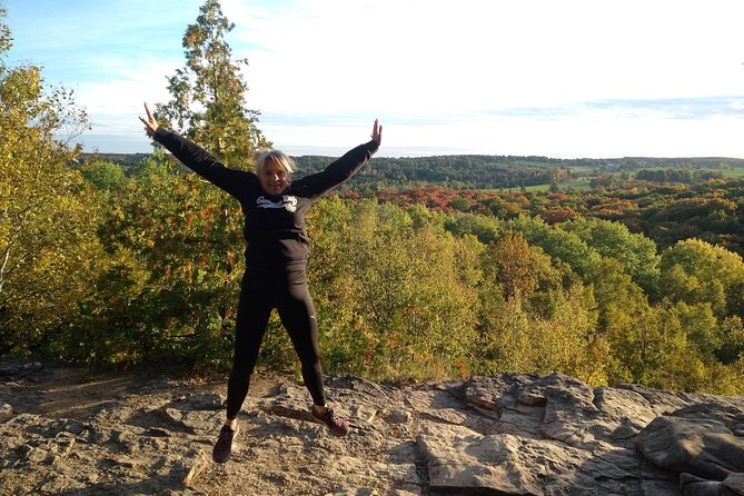 Private Nottawasaga Bluffs Caves Hiking Tour,Collingwood/Creemore - Entering the 1m keyhole arch: the moment you’ll remember