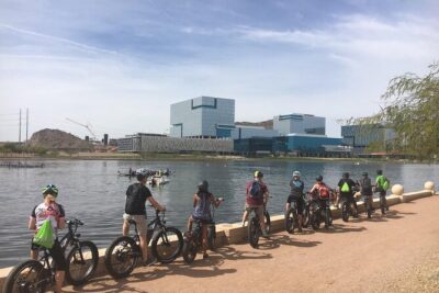 Scottsdale Parks, Tempe Town Lake Hole in the Rock Hike - Start at the Scottsdale Greenbelt: Eldorado Park by bike