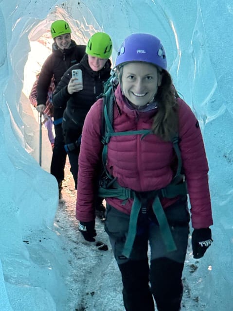 Skaftafell: Ice Cave Tour and Glacier Hike - Entering the natural blue ice cave: the color is the point