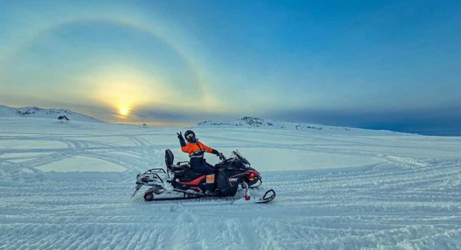 Snowmobiling on Eyjafjallajökull – The Summit of Adventure - On the Glacier: One Hour of Snowmobile Thrill (and Big 360° Air-Time)