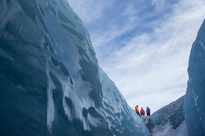 Sólheimajökull Glacier Hike & Ice Climbing Intro - Small Group - Meeting the Guide by the Yellow Bus (Then Getting Ready Fast)