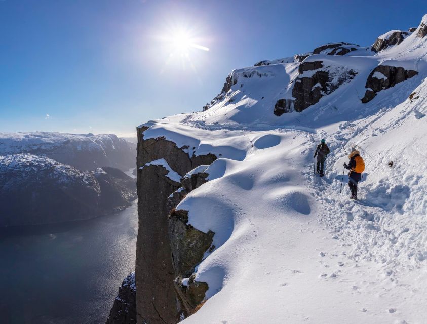 Stavanger: Preikestolen Winter Hike + Hot Lunch - Uphill to Preikestolen: a paced climb with winter safety in mind