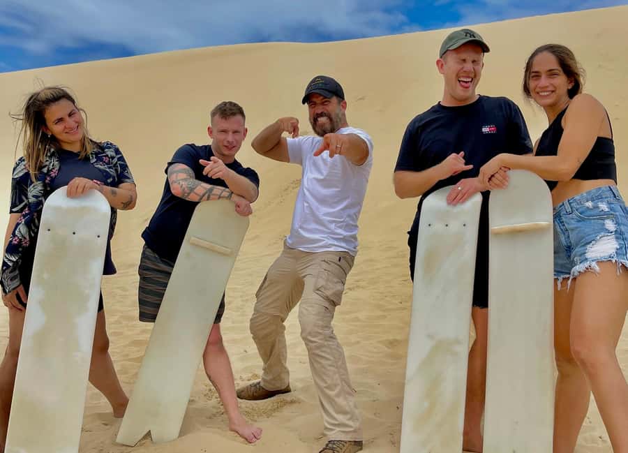 Sydney: Port Stephens Day Trip with Dolphin Cruise or Hike - Anna Bay: 4WD sand safari on moving dunes