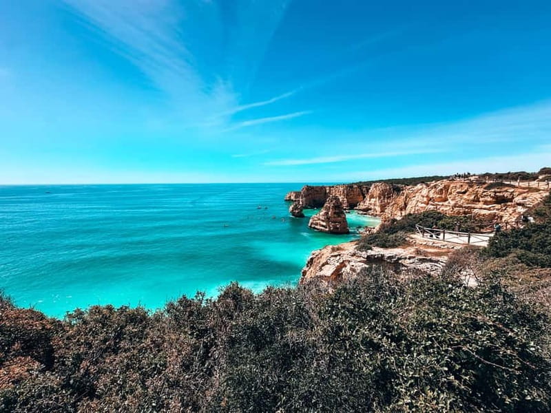 The Original 7 Hanging Valleys Guided Hike With Pickup - Praia da Marinha: the longer stop and the best photo payoff