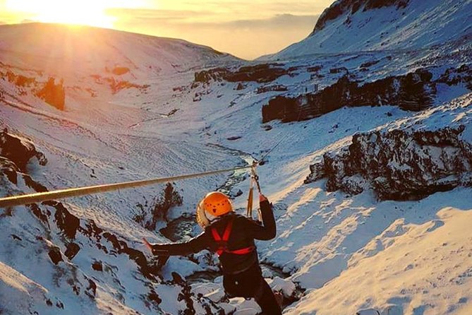 Zipline and Hiking Adventure Tour in Vík - The leap of faith stream crossing (the scariest part, in a good way)